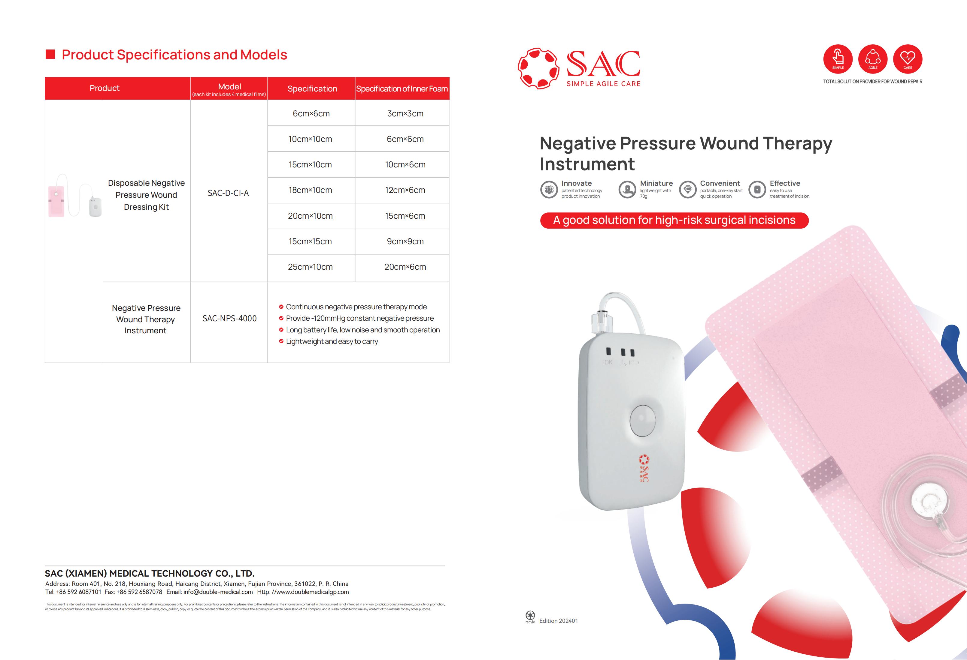 Disposable NPWT / Negative Pressure Wound Therapy Instrument Type 4000